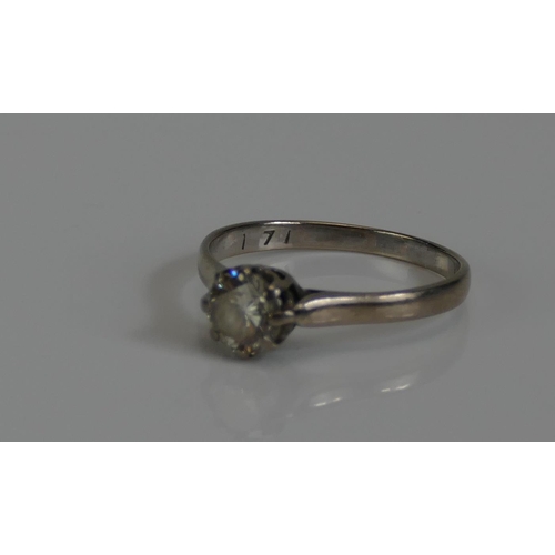 73 - An 18ct White Gold and Diamond Solitaire Ring, c. 5.8mm brilliant round cut, size N, hallmarked, 2.1... 