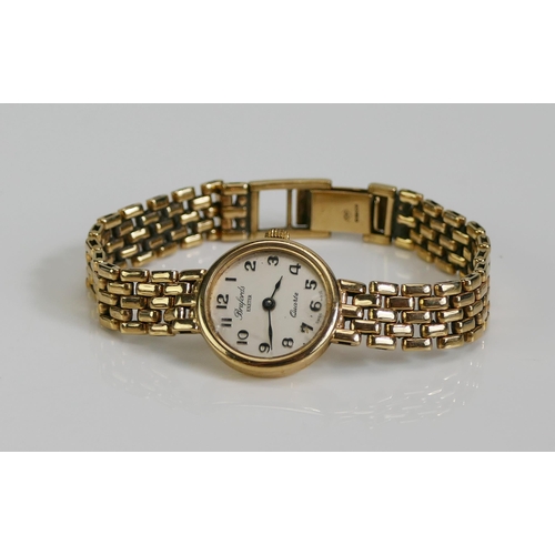 76 - A ZENITH Ladies 9ct Gold Wristwatch on a 9ct gold bracelet,  11.18g without movement but with glass.... 