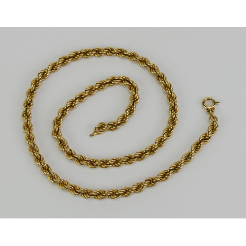 8 - A 9ct Gold Rope Twist Chain, 17