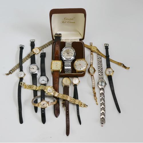 90 - A Collection of Wristwatches including Sekonda, Timex, Accurist, Cortebert, etc. Not tested