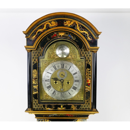 1344 - Daniel Tantum, Darby, an 18th century longcase clock, the later Chinoiserie decorated case signed  E... 