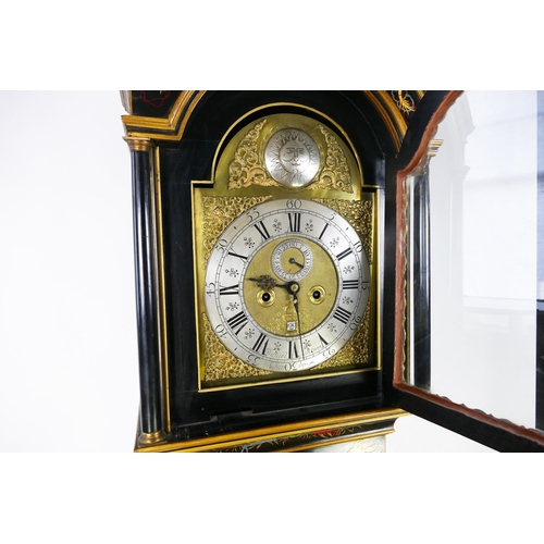 1344 - Daniel Tantum, Darby, an 18th century longcase clock, the later Chinoiserie decorated case signed  E... 