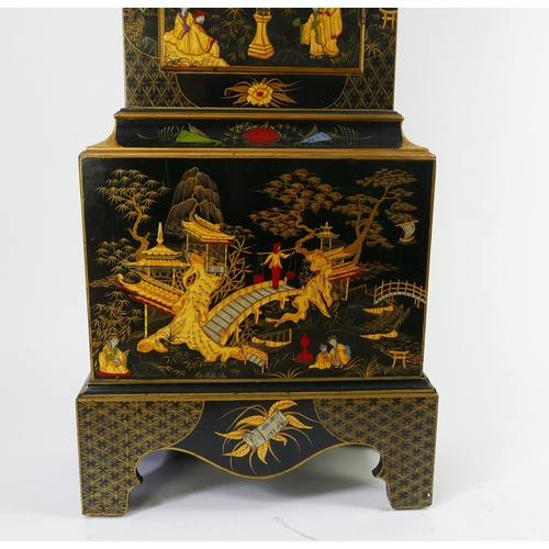 1344 - Daniel Tantum, Darby, an 18th century longcase clock, the later Chinoiserie decorated case signed  E... 