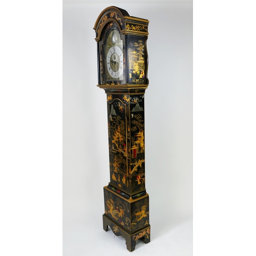 1344 - Daniel Tantum, Darby, an 18th century longcase clock, the later Chinoiserie decorated case signed  E... 