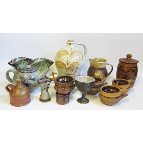 1512 - A collection of studio pottery wares together with other ceramic and glass wares (a lot).