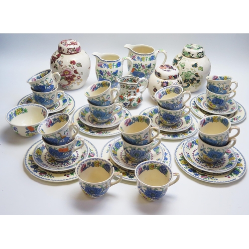 1517 - A collection of Masons Ironstone Regency pattern tea wares, Masons ginger jars and covers etc.