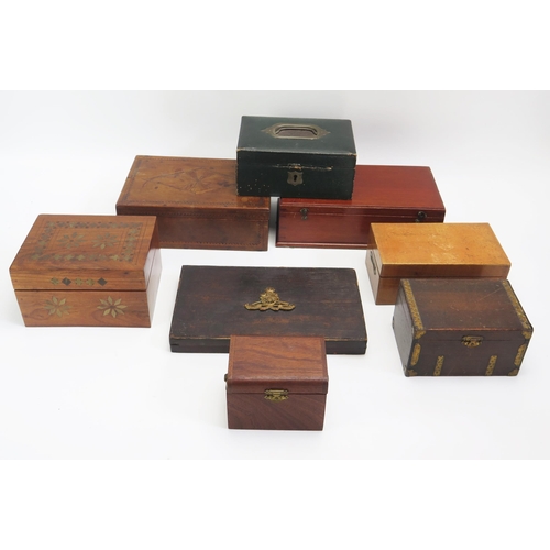 1543 - A collection of assorted wooden boxes, jewellery boxes (various sizes).