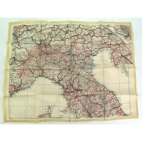 1612 - A World War II printed silk map of Northern Italy, issued to air crew.