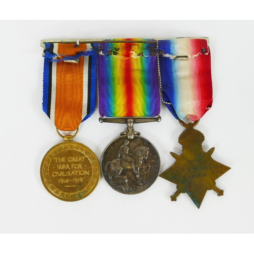 1632 - A World War One trio to 2890. Pte. E.S.Westcott. 8-London.R. includes 1914-15 Star, War and Victory ... 