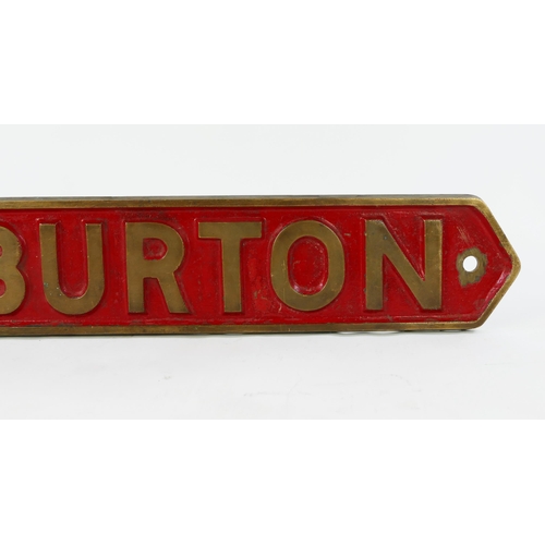 1642 - A cast bronze locomotive nameplate 