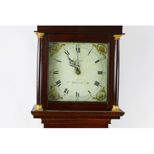 1675 - J Murch, Honiton an early 19th century 30 hour, oak longcase clock, with square hood, the trunk with... 