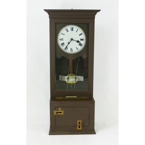 1676 - A Gledhill-Brook time recorder, clocking in machine, with 24cm Roman dial, clock in/out switch, cont... 