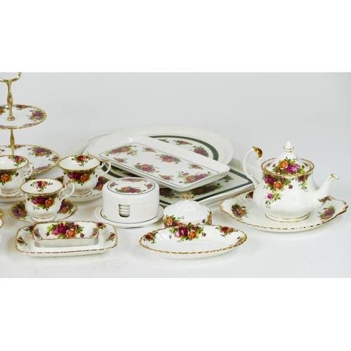 1713 - An extensive collection of Royal Albert Old Country Roses pattern tea wares, includes teapot, sugar ... 