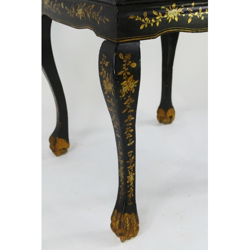 1728 - A late 19th century Chinese export lacquered writing desk, decorated all over with figures in pagoda... 