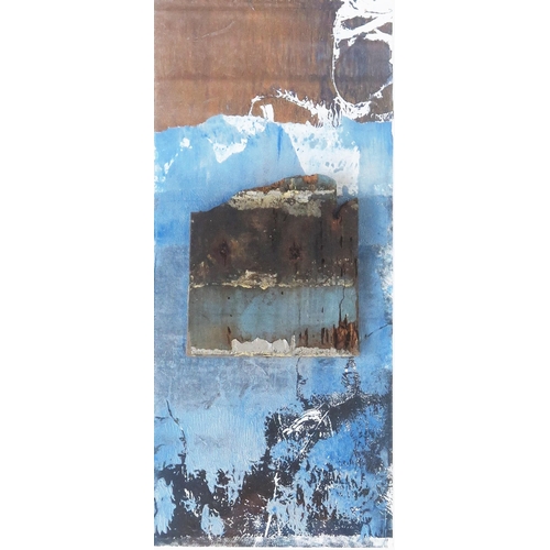 1407 - Ray Balkwill (b. 1948), well known Westcountry artist, 'Blue Newlyn', mixed media with salvaged timb... 