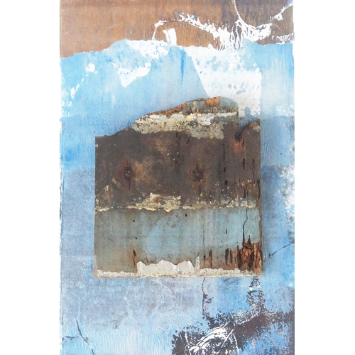 1407 - Ray Balkwill (b. 1948), well known Westcountry artist, 'Blue Newlyn', mixed media with salvaged timb... 