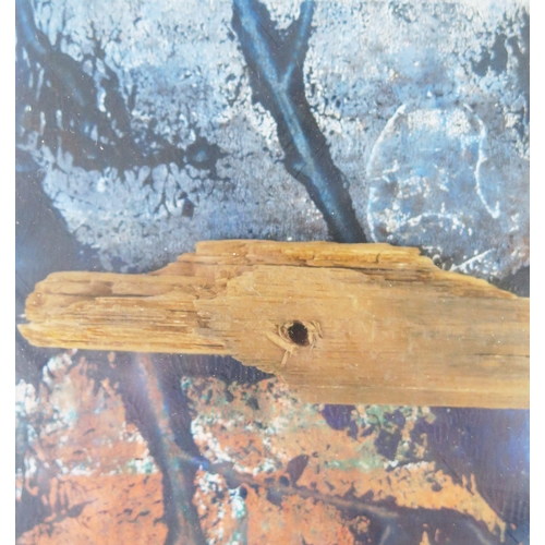 1409 - Ray Balkwill (b.1948), Westcountry artist, 'Sea Window' 98', acrylic and salvaged timber, signed low... 