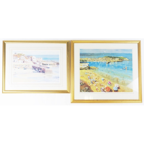 1411 - John Haskins (b. 1938) contemporary painter, 'Summer in St. Ives', pencil signed limited edition pri... 