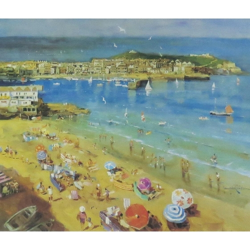 1411 - John Haskins (b. 1938) contemporary painter, 'Summer in St. Ives', pencil signed limited edition pri... 