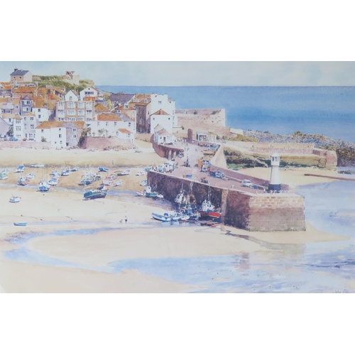 1411 - John Haskins (b. 1938) contemporary painter, 'Summer in St. Ives', pencil signed limited edition pri... 