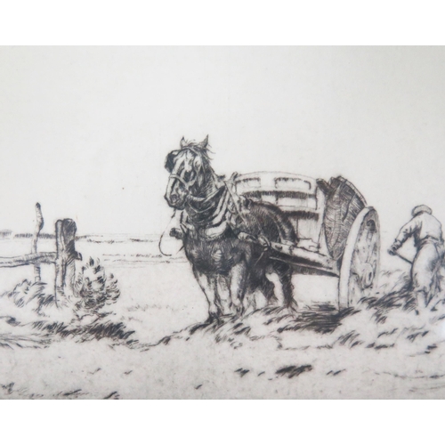 1419 - E H Whydale (1886 - 1962) known for his etchings, pencil signed dry point etching, James Connell & S... 