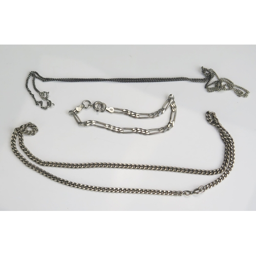 286 - Three Silver Chains, 25.49g