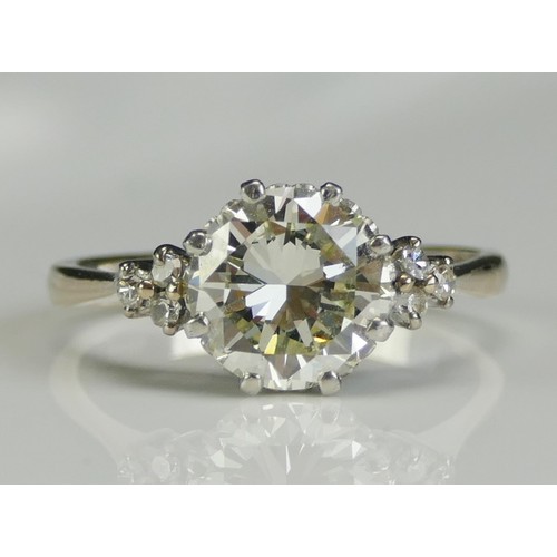 258 - An 18CT White Gold and Diamond Ring set with an 8.95mm brilliant round cut (approx. 2.5ct), size P, ... 