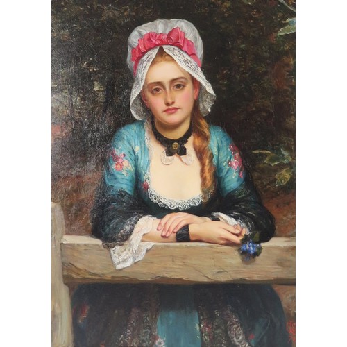 1415 - Charles Sallem Lidderdale RBA (1831 - 1895) British Portrait Painter, 'Pensive Thoughts', oil on can... 