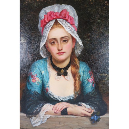 1415 - Charles Sallem Lidderdale RBA (1831 - 1895) British Portrait Painter, 'Pensive Thoughts', oil on can... 