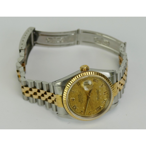 310 - A ROLEX Gent's Bimetal Oyster DATEJUST Wristwatch, Ref: 16233, case no. R635846, caliber 3135, movem... 