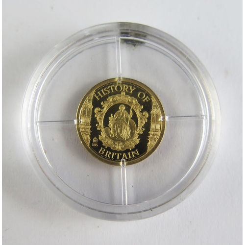 101 - 2015 Gold Proof 70th Anniversary End of WWII History of Britain 0.5g of .585 gold