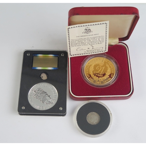 107 - A Birmingham Mint 1982 Silver Gilt Medal commemorating the 21st birthday HRH The Princess of Wales (... 