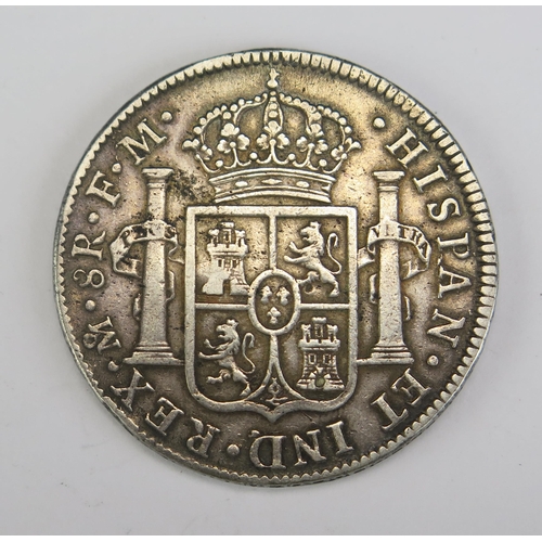 123 - A Carlos IIII 8 Reales 'FM' Silver Coin, Mexico city mint