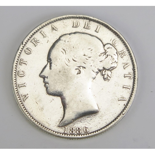 255 - A Victoria 1886 Silver Half Crown