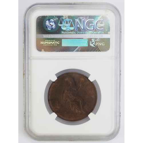 262 - A Victoria 1862 Bronze Penny, NGC slabbed MS63BN