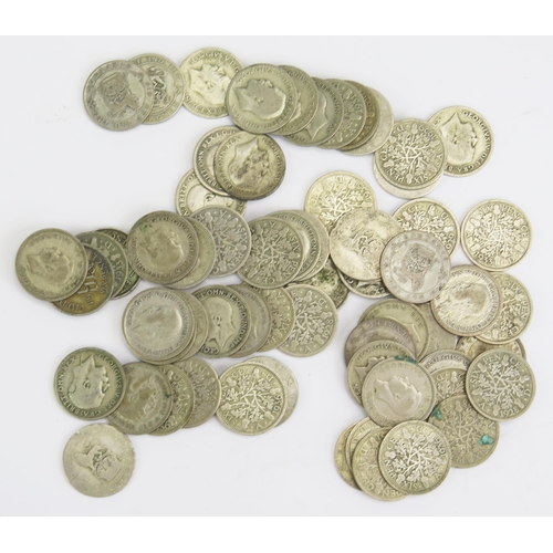 282 - A Bag of 1920-1947 Silver Sixpences, 167g