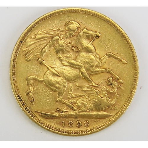 287 - A Victoria Gold Sovereign 1898 Melbourne Mint