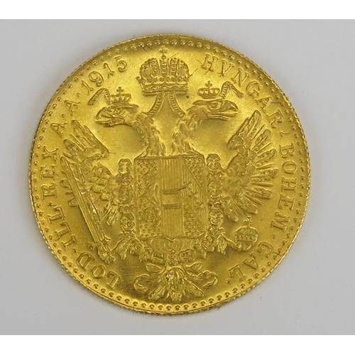 289 - An Austrian Gold One Ducat 1915 (restrike proof)