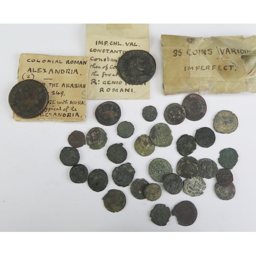 5 - Coins of Philip, Constantius Follis and a packet of ancient coins