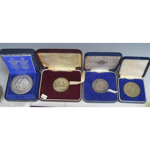 59 - A 1970 Proof Coin Set, a 1970 silver medallion commemorating the safe return of S.S. Great Britain (... 