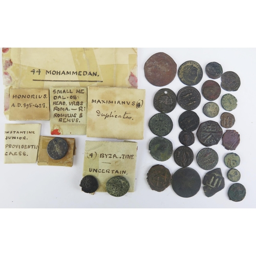 7 - Old packet of ancient coins including Maximianus, Licinius, Salonina, Constantine etc.