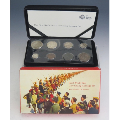 87 - A Royal Mint The First World War Circulating Coin Set, boxed with COA