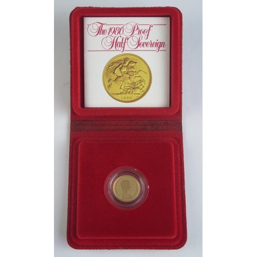 92 - An Elizabeth II Gold Half Sovereign 1980, cased with COA *ZERO VAT ON COMMISSION*