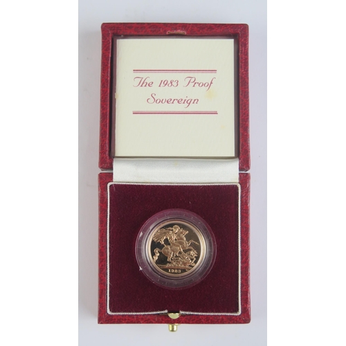 96 - An Elizabeth II Gold Sovereign 1983, cased with COA *ZERO VAT ON COMMISSION*