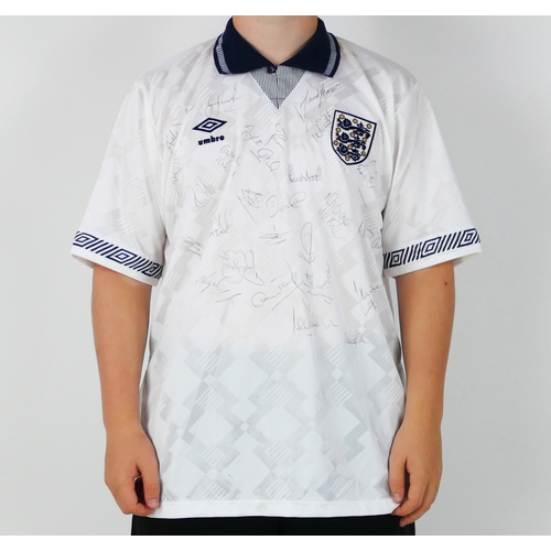 103 - An England Umbro 1990 Home Shirt, signed by various footballers and managers including Alan Shearer,... 