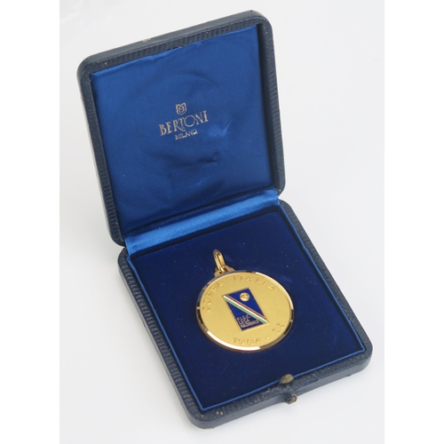 26 - An 18ct gold and enamel Coppa Italia 1984-85 winners Medal, with enamelled centre inscribed COPPA IT... 