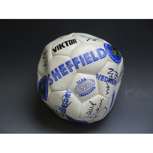 50 - A signed Sheffield Wednesday Club football, 1993-94 season, signatures includes Des Walker, Nigel Wo... 