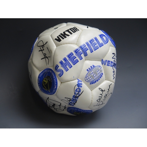 50 - A signed Sheffield Wednesday Club football, 1993-94 season, signatures includes Des Walker, Nigel Wo... 