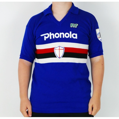 52 - Sampdoria Football Club 1985-86 title winning season home shirt, bears the No. 9 for Trevor Francis,... 