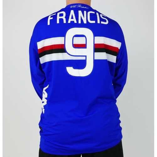 54 - A Sampdoria 2011-12 home presentation shirt for Trevor Francis, bearing his surname and No. 9 to the... 